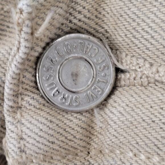 LEVIS 501 Button-Fly Straight Jeans 35x32 Beige - Picture 3 of 16